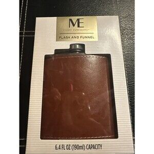 One New Modern Expressions Flask and Funnel  Brown 6.4 FL OZ Capacity